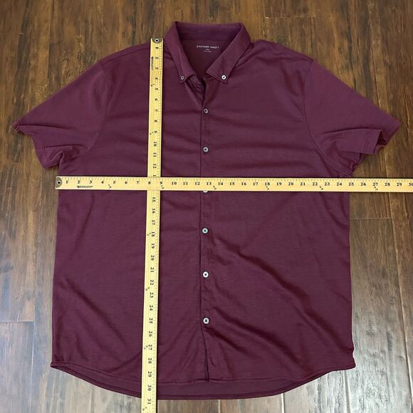 NWOT ZACHARY PRELL Performance Golf Polo Short Sleeve in Burgundy - Picture 8 of 8